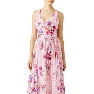 NWOT Slate & Willow Floral Fields V Neck Maxi Dress Pink sz 4